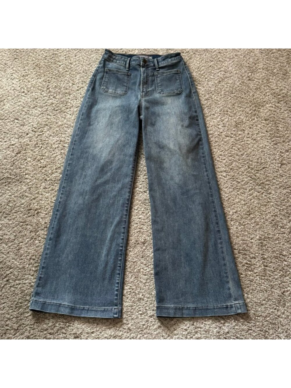 JUSTUSA Flare Jeans Women's Size 26/2 Blue Denim High Rise Wide Leg
